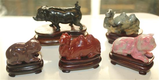 5 Chinese agate animals